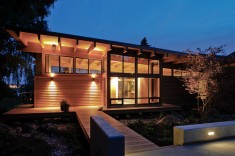 Contemporary Trendy one-story exterior home