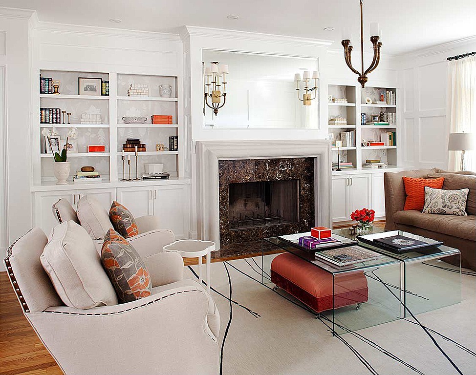 Spacious White Decor Living Room
