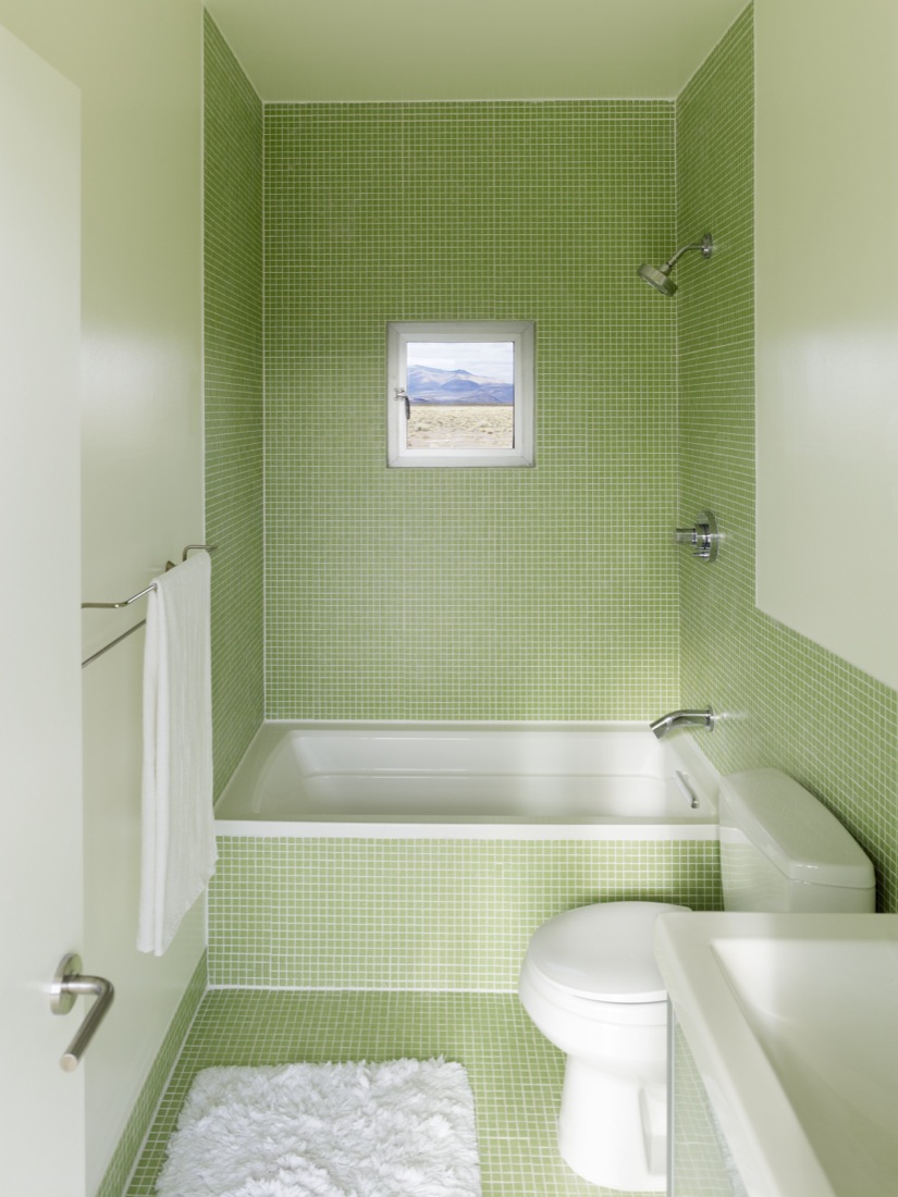 Soft Green Tile Wall Bathroom Design