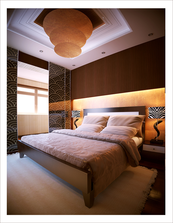 stylish brown bedroom 