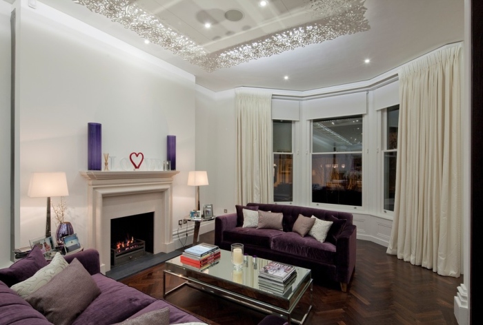 small purple living room