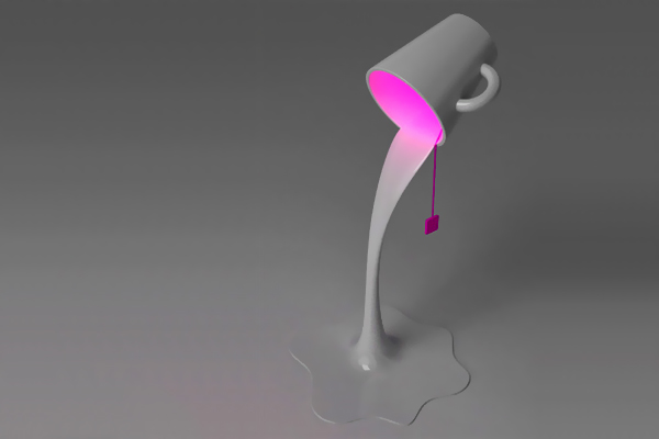 Spilled Water Cup Lamp with Tea Bag
