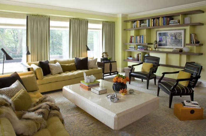 Yellow And White Living room