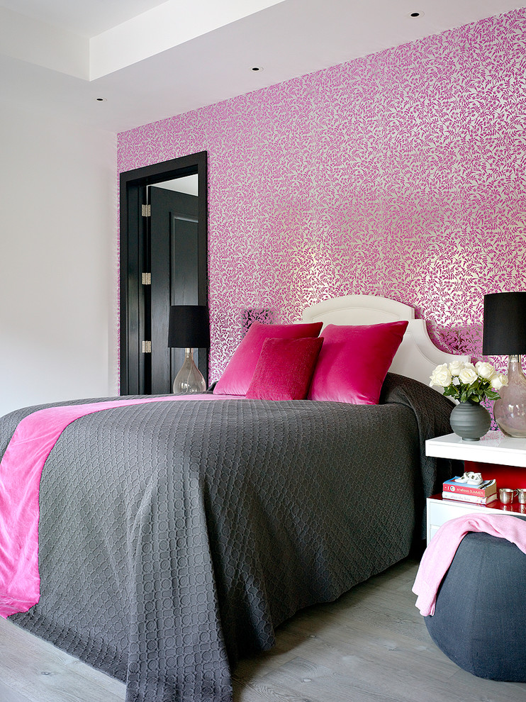 black and pink girls bedroom 