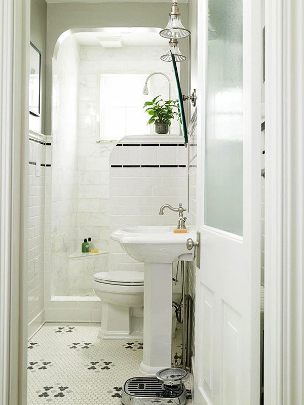 Comfortable Apartment Studios White Tiny Bathroom