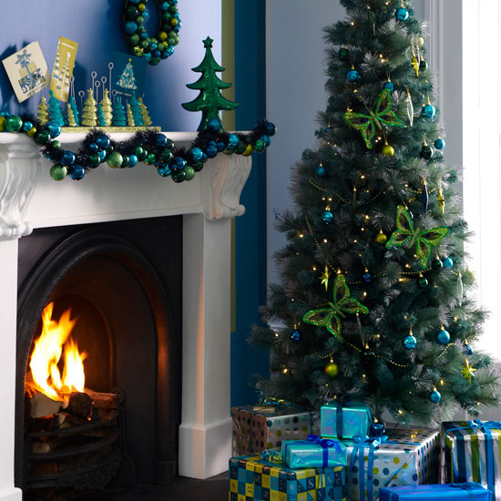Blue and Green Balls Christmas Tree
