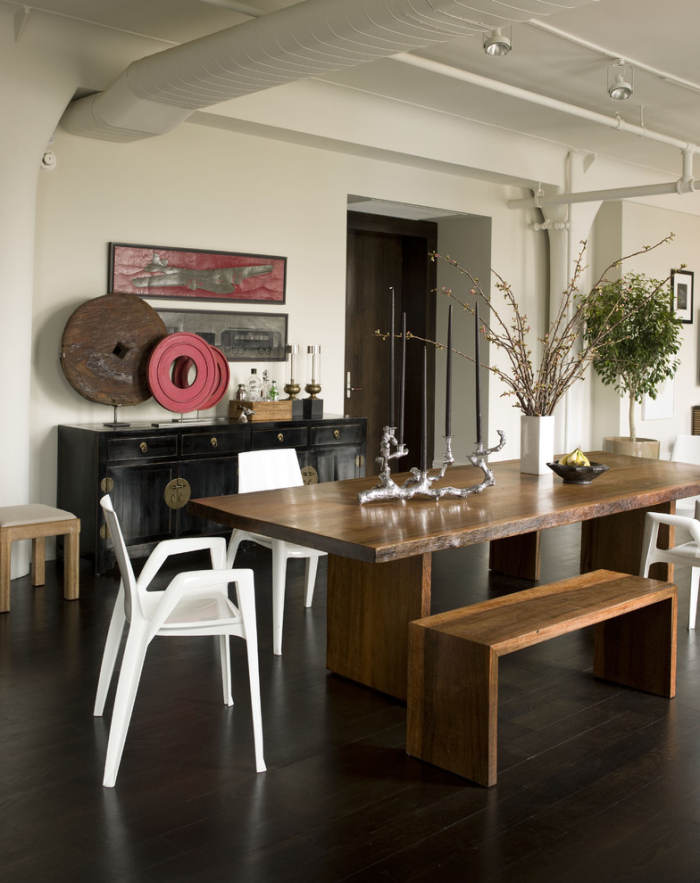 Contemporary-dining-room-with-a-plain-wooden-rectangular-dining-table-top-idea
