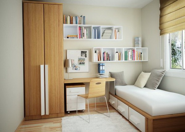 Bedroom with smart home office design