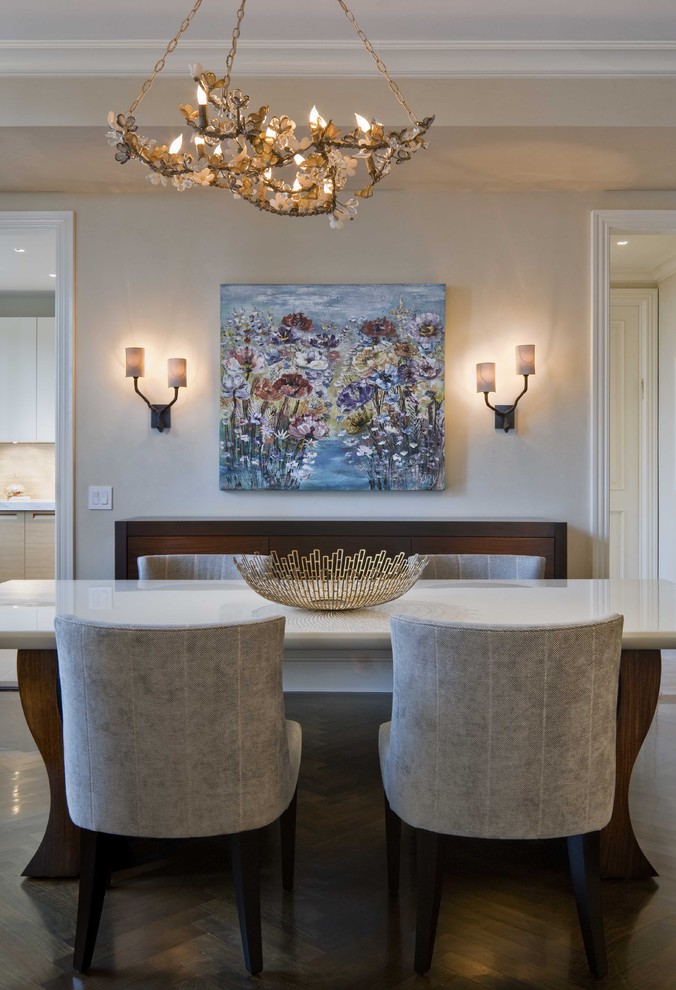 dining room with wall art