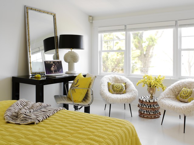 Bedroom with shaggy chairs
