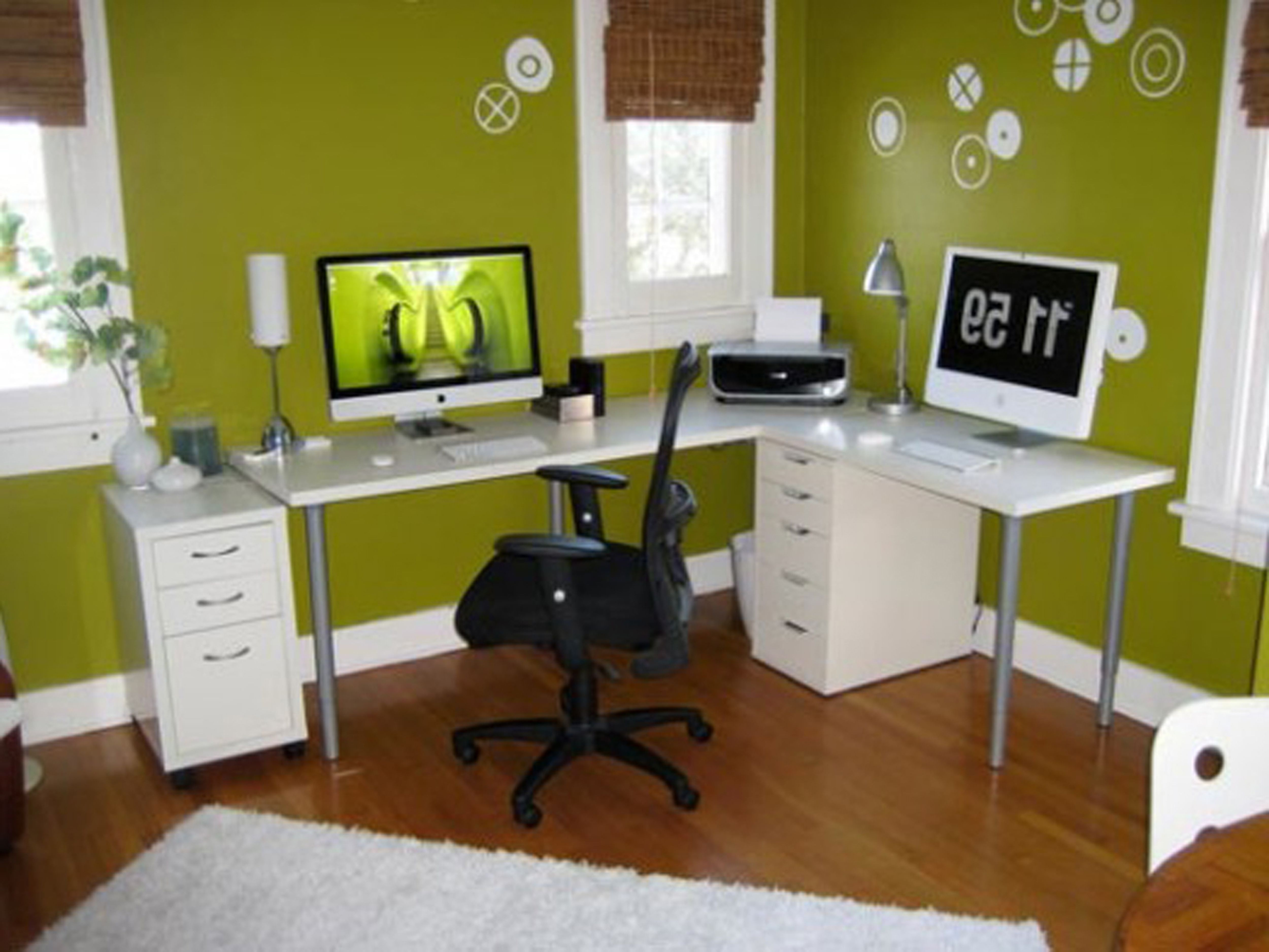 white office desk design