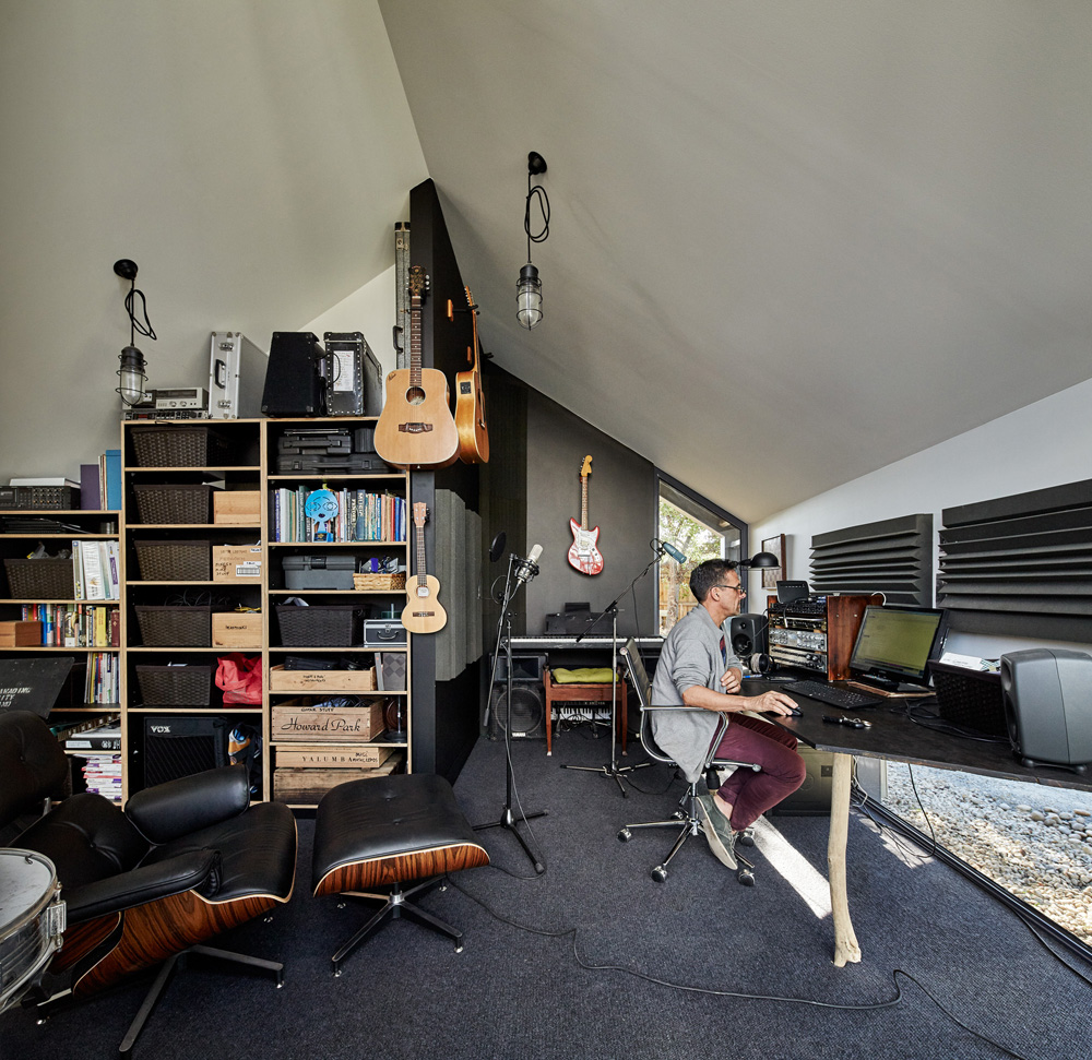 Studio with music instruments