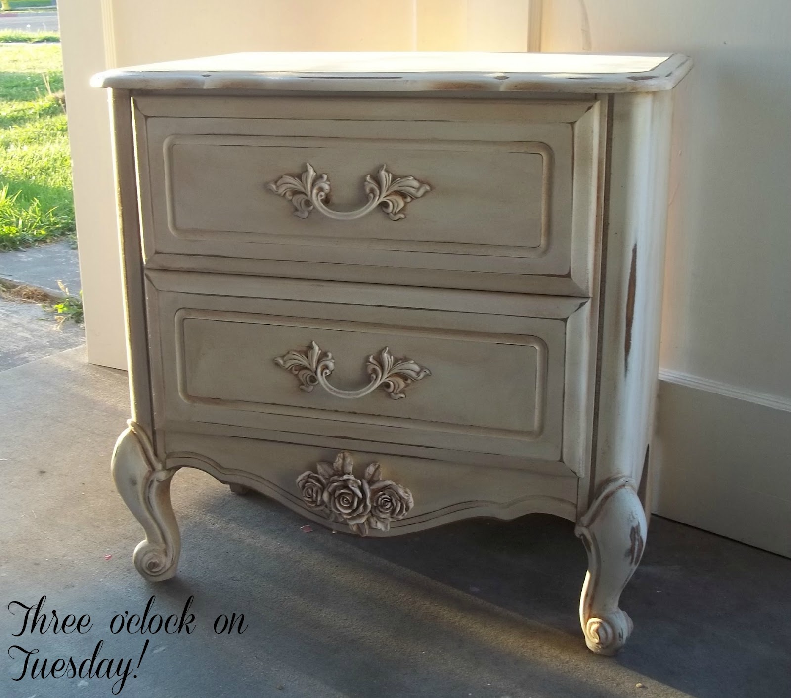 Chest drawer with old drawer handles 