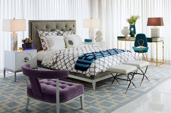 Bold geometric bedding with clean lines