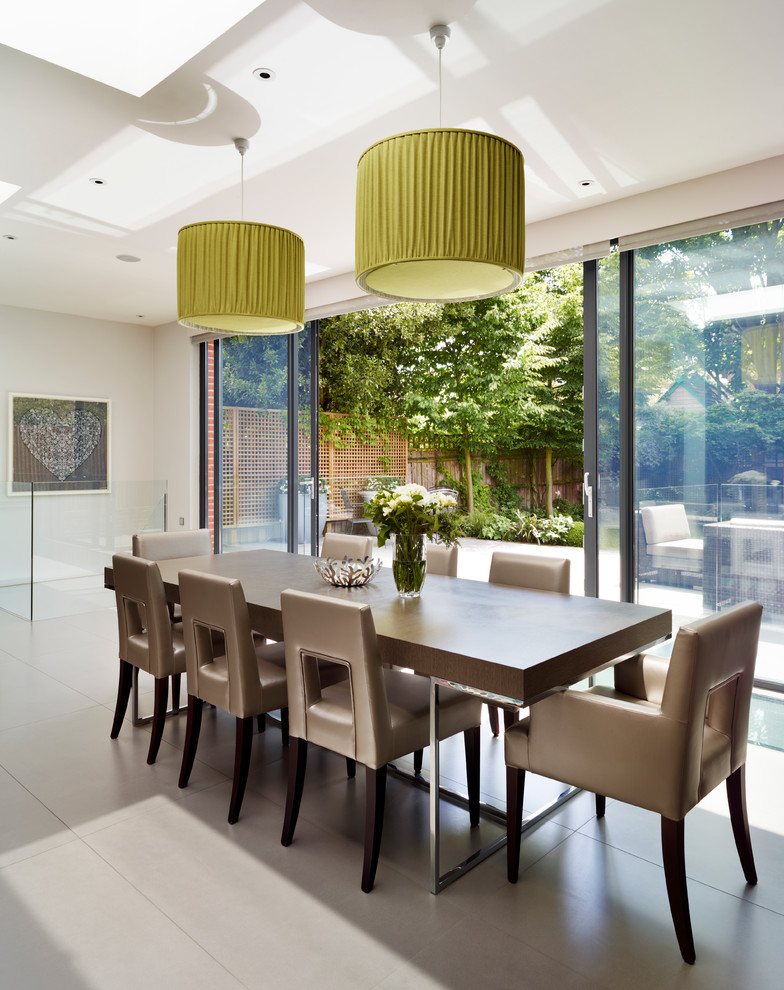 Dining room with sliding doors