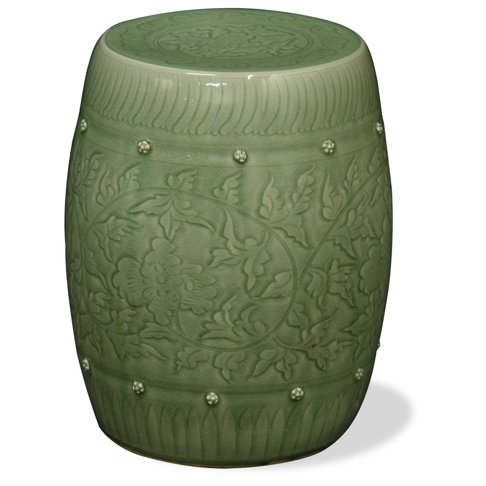 green ceramic stool 