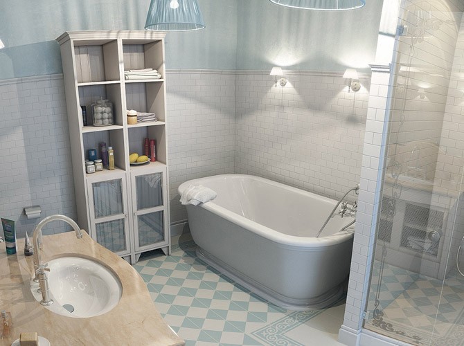 Bathroom tiles concept