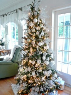 White And Silver Christmas Tree Home Design Ideas, Pictures, Remodel and Decor