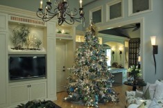 Bluewhite and silver christmas tree