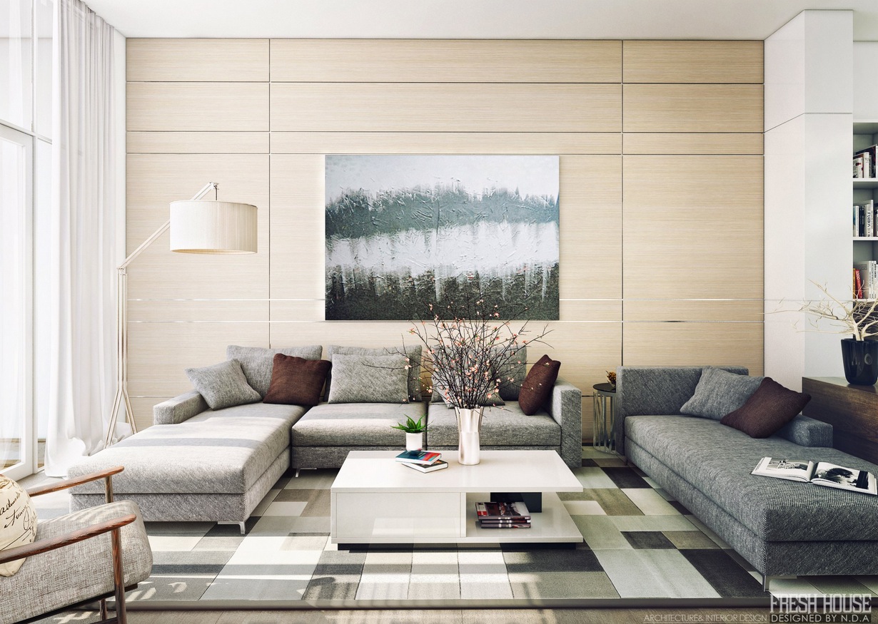 Contemporary Living Room Interior Designs With Warm
