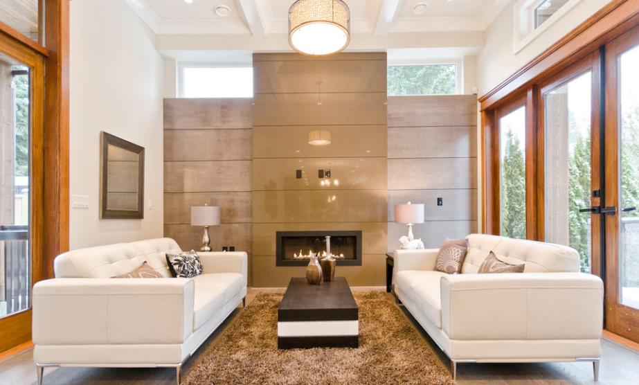 Decorating Your Living Room with Brown Fireplace – Interior Design Ideas